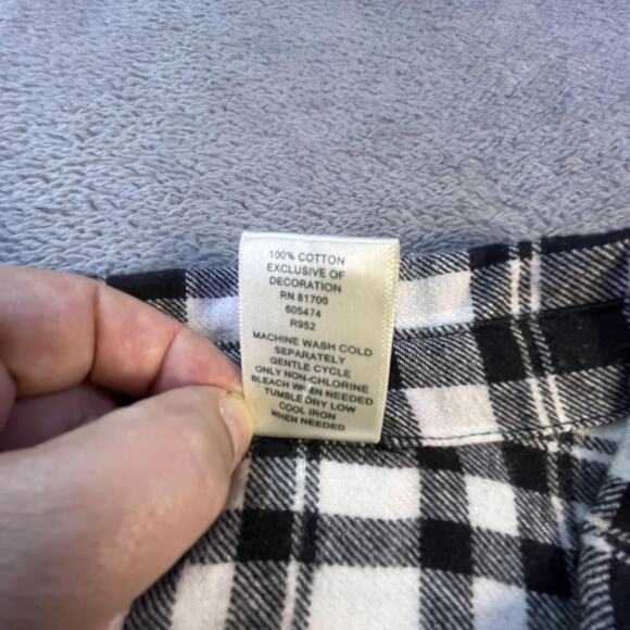 Blair Womens 2XL Plaid Flannel Shirt Floral Embroidered Western Boho Fall Top - Picture 10 of 12